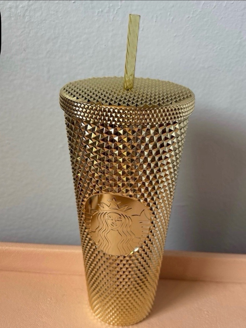 Starbucks Gold Studded Cold Cup with Clear Gold Straw